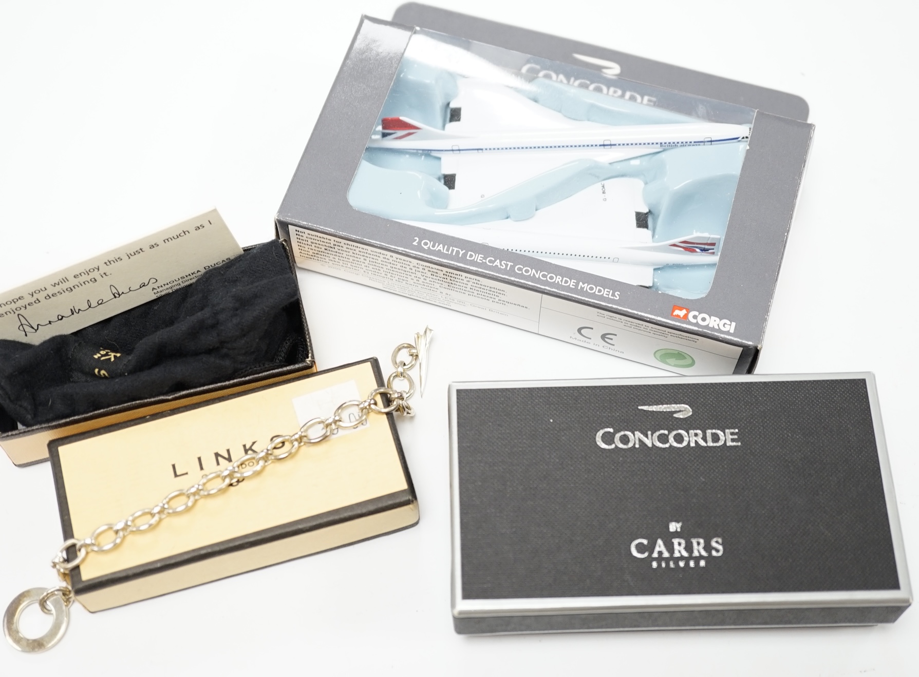 Concorde memorabilia: including silver baggage tags, key rings, Wedgwood photo frames, diaries, wallet, magazines and newspapers etc. condition - fair to good, some items unused